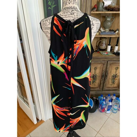 Worthington Black Bird Of Paradise Sheer Dress - Picture 7 of 8
